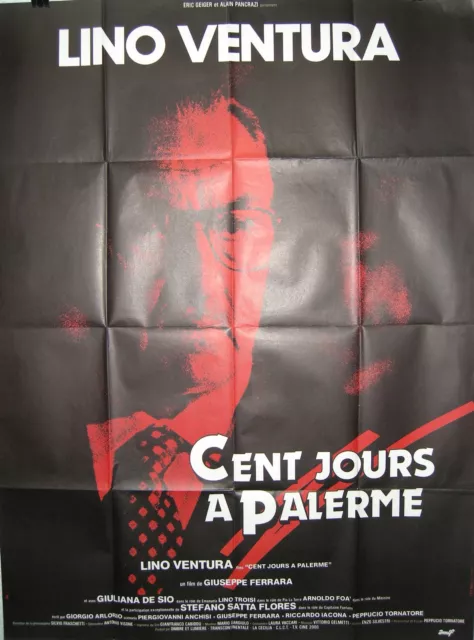 Affiche CENT JOURS A PALERME. 120x160 cms. Lino Ventura