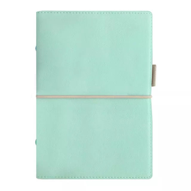 Filofax Domino Soft Personal Leather Look Organiser Duck Egg Wrap Around Elastic