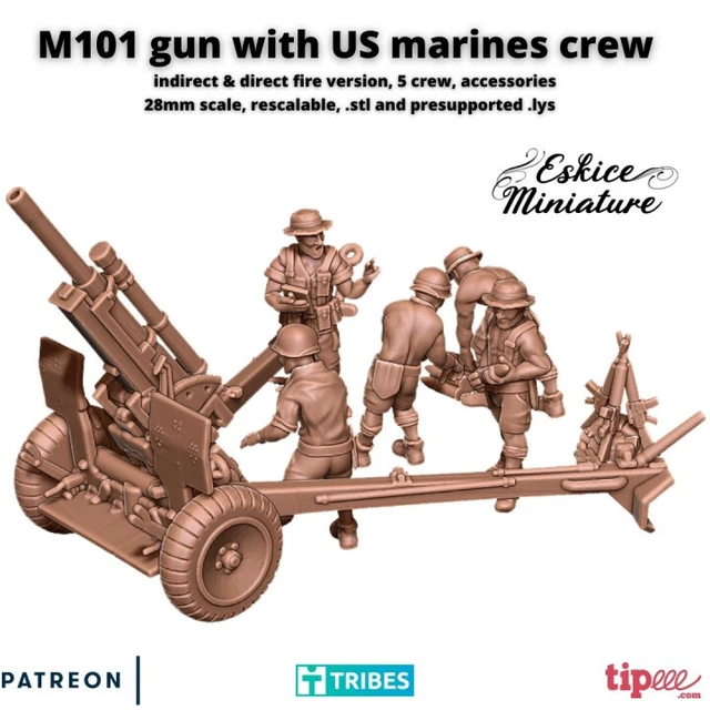 WWII USMC M101 Howitzer with Crew £11.99 - PicClick UK