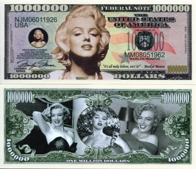 Marilyn Monroe Million Dollar Nouveauté Monnaie