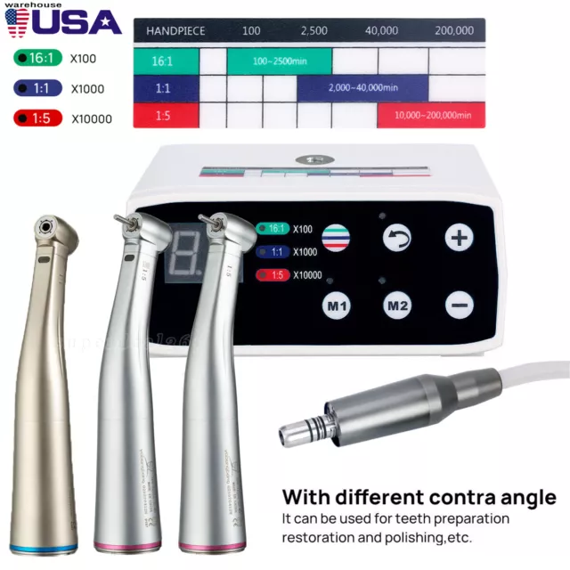 NSK Style Dental Brushless LED Electric Micro Motor/1:5 Increasing Handpiece UPS