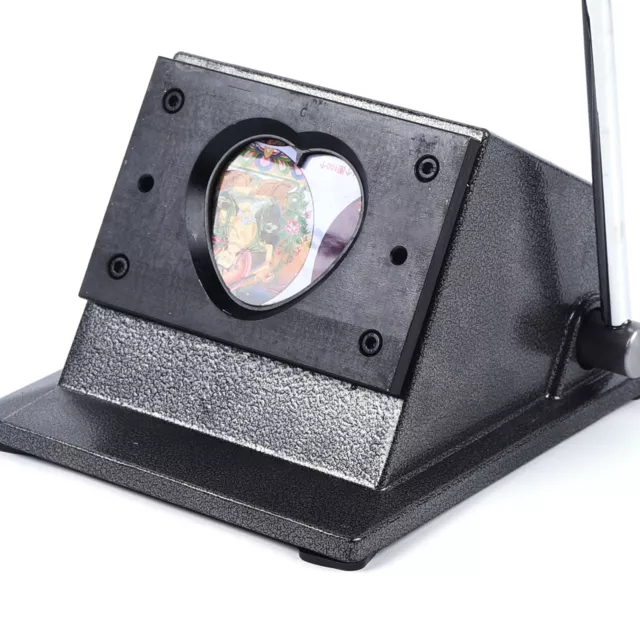 Manual Heart Shaped Button Graphic Stand Die Cutter Badge Button Maker 52x57mm