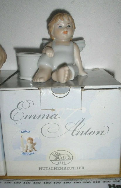 Engel Hutschenreuther Serie Emma & Anton ""Zeit"" Porzellanfigur Kerzenhalter