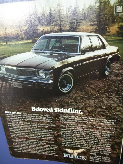 1977 Buick Skylark mid-size-mag car ad M17 - "Beloved Skinflint."