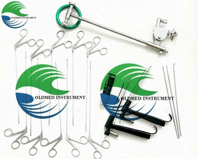 PEDESTAL LARYNGOSCOPE SET of Micro Laryngeal ENT Endoscopic Instruments