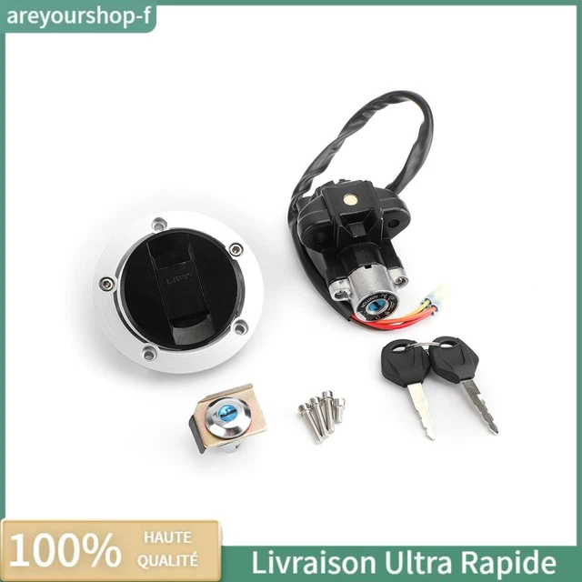 Kit Neiman Complet Suzuki - Clé, Serrure Selle Et Bouchon Essence Pour GSXR, Bandit, Hayabusa (4 Fils)