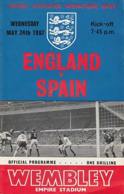 ENGLAND v SPAIN 1967 FRIENDLY INTERNATIONAL