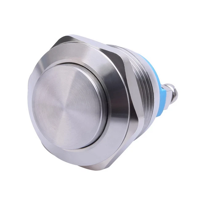 Pulsante Da Pannello Normalmente Aperto BLU 12mm 2 PIN 150V 3A - Foto 3