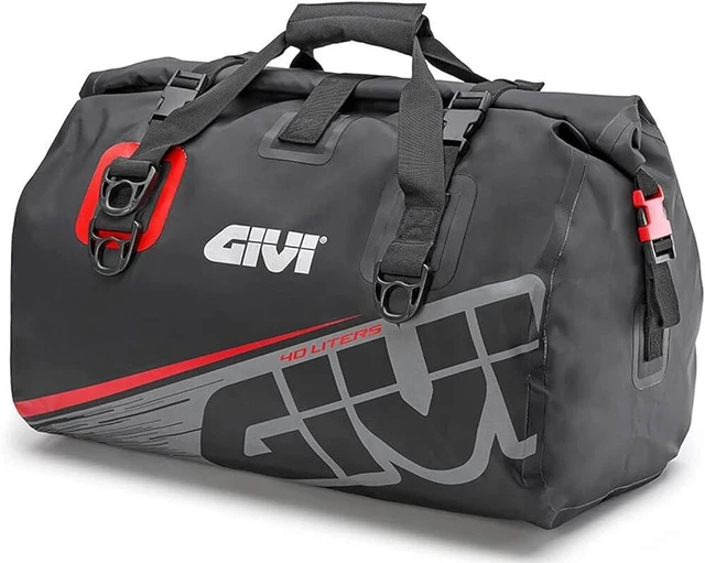 GIVI EA115GR 40L Borsone Impermeabile da Sella per Moto - Grigia/Rossa