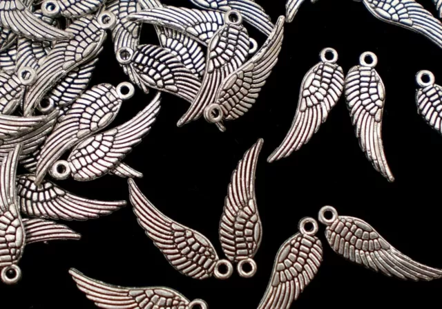 Charms FLÜGEL Engelsflügel Anhänger 17x5mm Metall Farbwahl Engel 100 Stück
