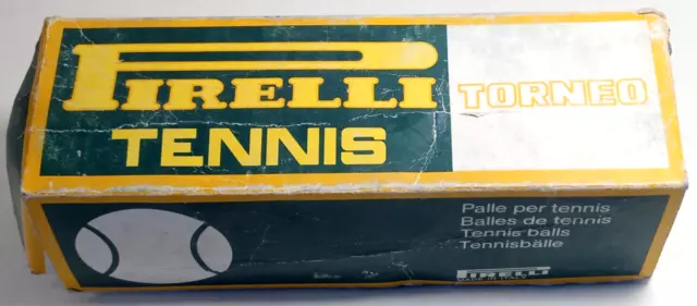 Pirelli-Confezione 3 Palline Da Tennis-Torneo-Vintage-D'epoca-Da Collezione
