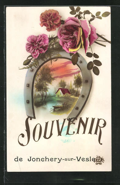 CPA Illustrator Jonchery-sur-Vesle, One View, Passepartout