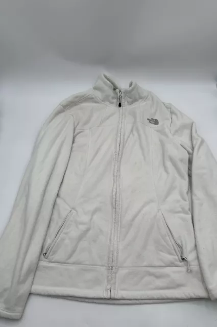 Women's The North Face Embroidered White Fleece Jacket Sz L