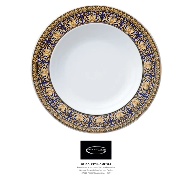 Versace Rosenthal - flacher Boden CM 22 - Medusa Blau - Einzelhändler