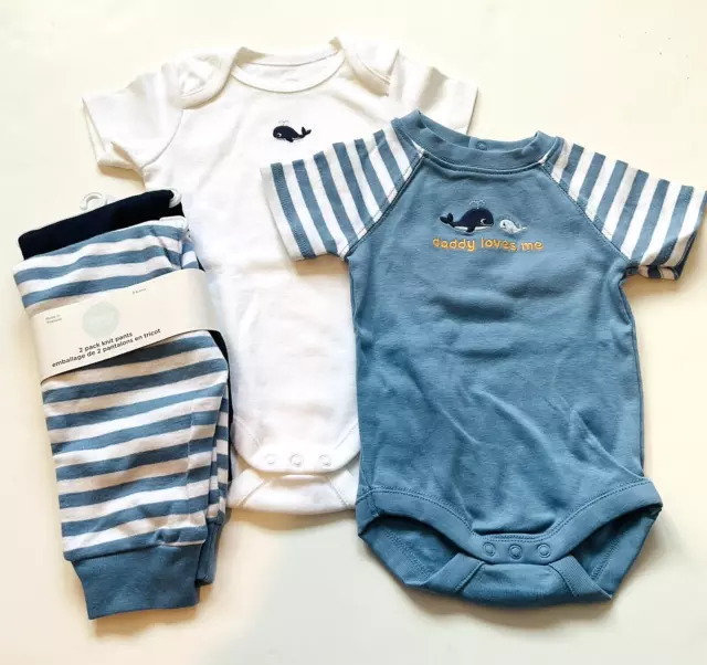 NWT 2012 Gymboree BRAND NEW BABY WHALE OF A TIME Set Pants White bodysuit 3-6 M+