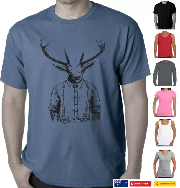 Deer cool Design Funny T-shirts Mens Ladies t shirt Size retro tee tshirts funky
