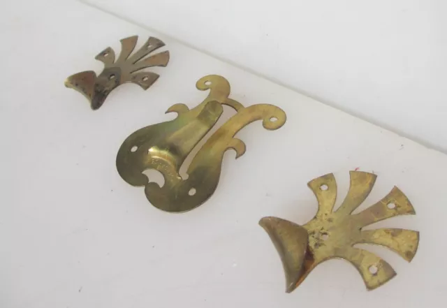 Vintage Brass Picture Rail Hook Moulding Hanging Antique Hooks Hangers Old