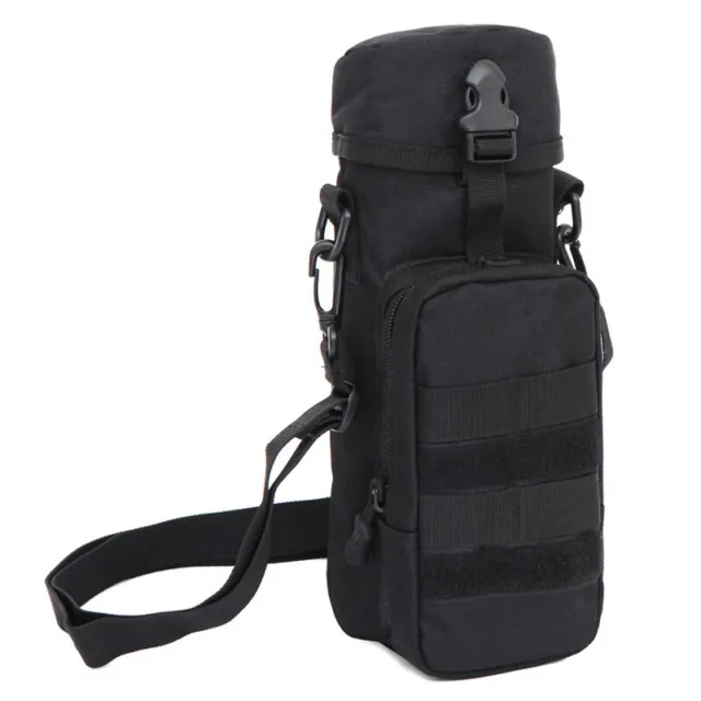 Tactical Molle Water Bottle Pouch with Shoulder Strap Outdoor Sports Kettle Bag 3