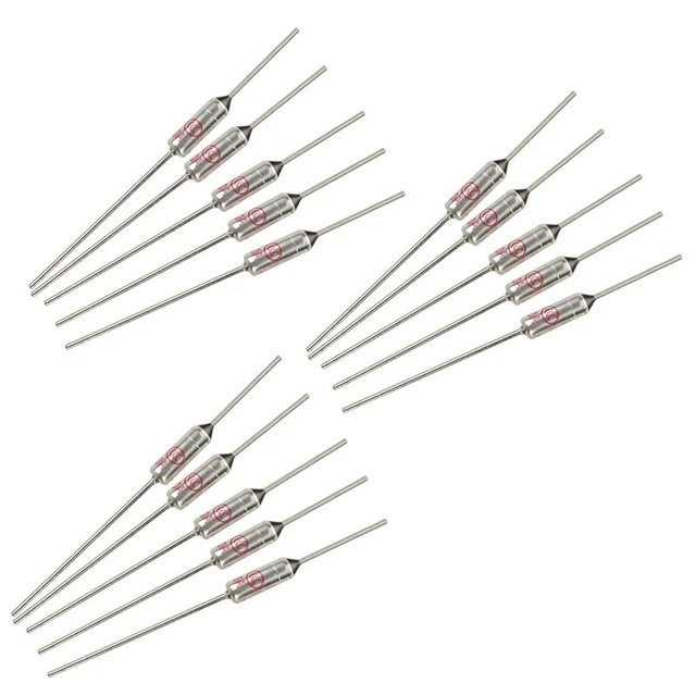 15 Pcs Circuit Cut Off TF 185 Celsius 250V 10A Temperature Thermal Fuses T7Y2