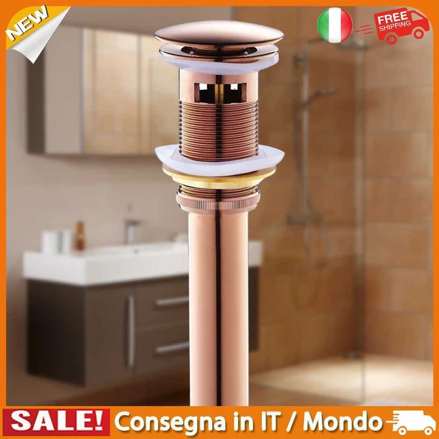 IT Basin Drain Press Type Bath Plug Strainer Bathroom (rose gold with overflow)