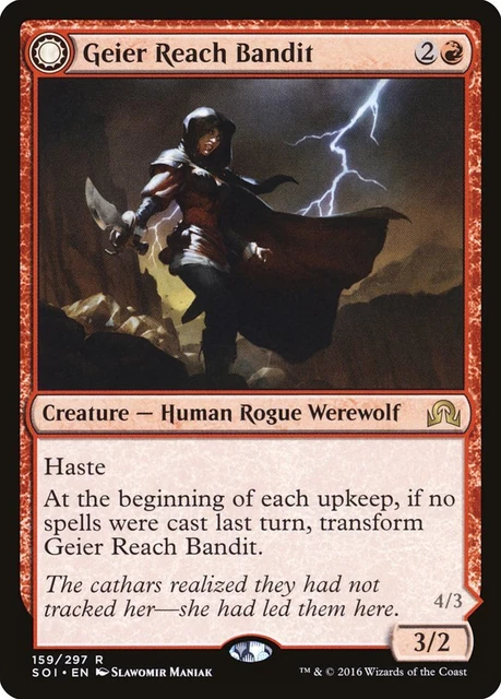 Geier Reach Bandit // Vildin-Pack Alpha 1x FOIL SOI MTG Shadows Over Innistrad Rare MINT red human Geier Reach Bandit // Vildin-Pack Alpha 1x FOIL SOI MTG Shadows Over Innistrad Rare MINT red human