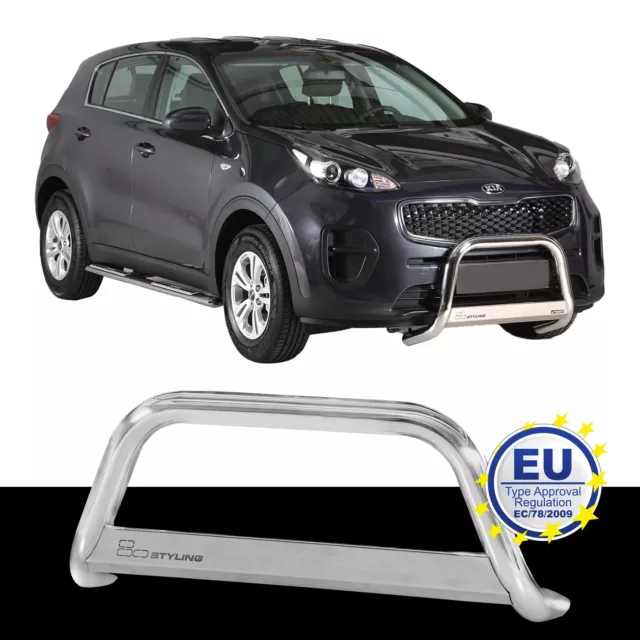 Barre de Protection de Personnes Inox Convient pour Kia Sportage Ab 2016 Chrome