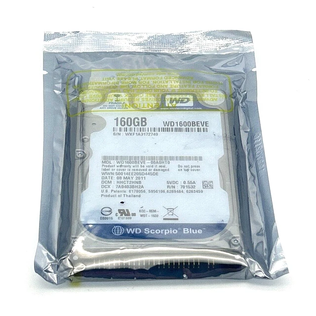 💾 Western Digital WD1600BEVE PATA/IDE Hard Drive 2.5-inch Vintage