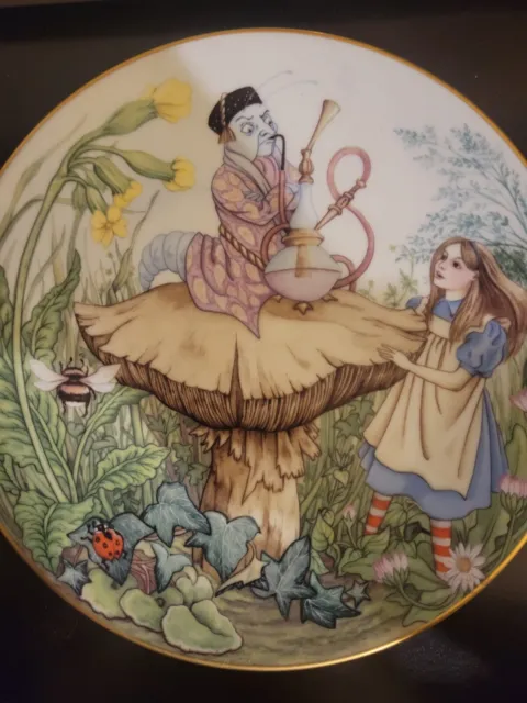 Alice In Wonderland  White Rabbit And Caterpillar Plates Limoges Georges Boyer