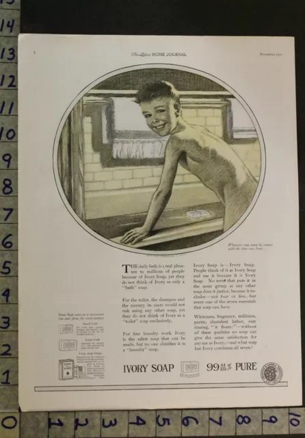 1921 Ivory Soap Flake Bathroom Home Decor Tub Child Nude Health Beauty Ad 24904*