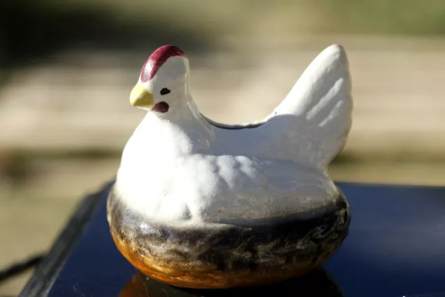 Ancienne tirelire á casser zoomorphe poule Piggy Bank Ceramic Vintage Hen
