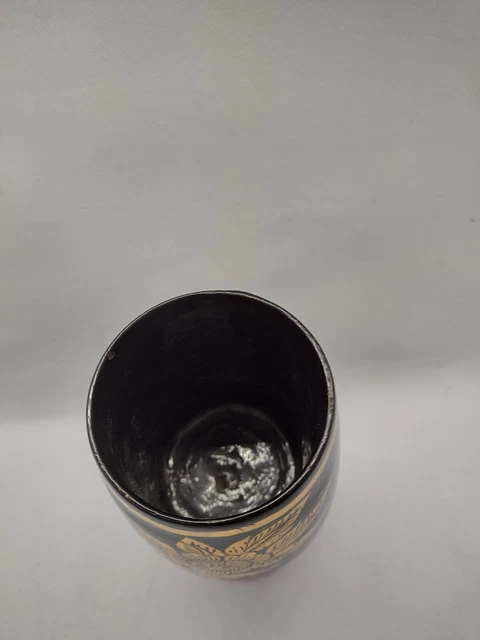 Antique gilded Burmese Lacquerware Old Lacquer goblet cup rare 3