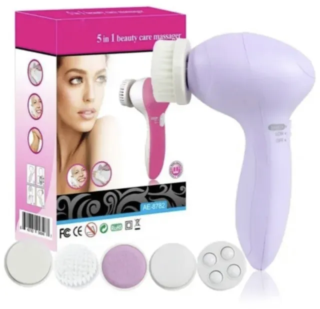 5 in 1 beauty care massager Farbe Pink & Weiß