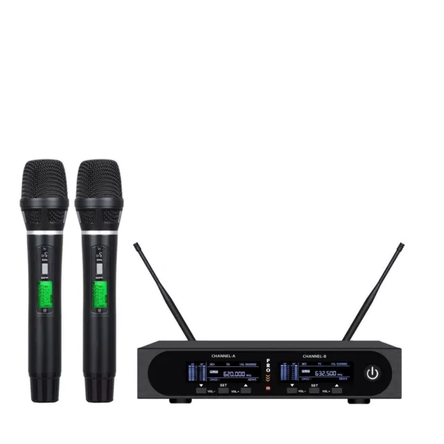 Professional True Diversity UHF Dual Wireless Microphone For Singing School DJ