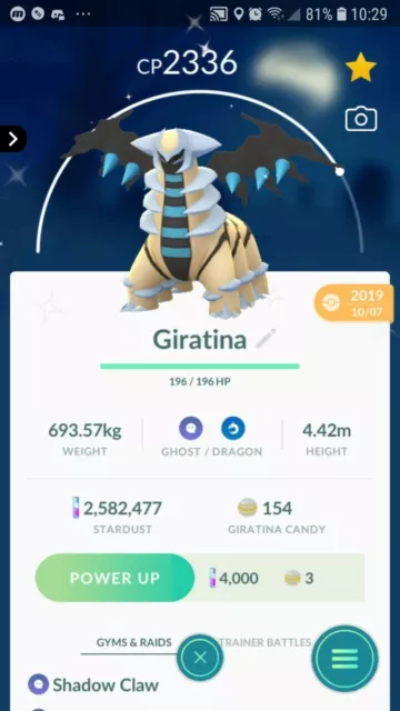 Shiny 6IV Giratina in both forms - Altered and Origin forms