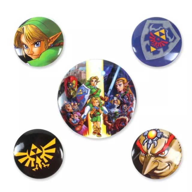 LEGEND OF ZELDA BUTTON BADGES 5PC Link Pin Jacket Decorative Bag Backpack Strap