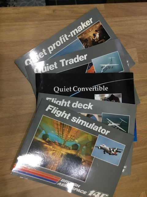BRITISCHE AEROSPACE BAe146 VOLLSTÄNDIGER SET ORIGINALBROSCHÜREN INKL. SELTENER RUHIGER HANDLER