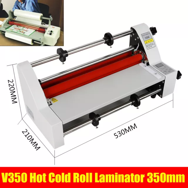 13" Hot Cold Roll Laminator Single+Dual Side Digital Display Laminating Machine