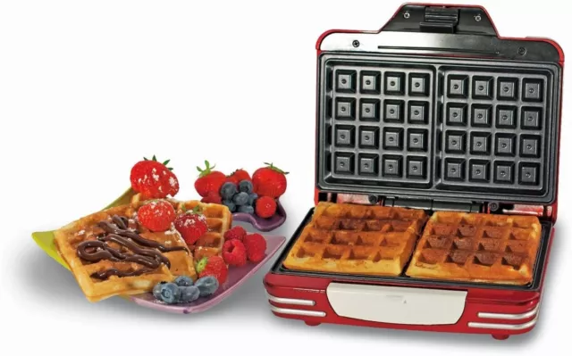 Ambiano "Ariete 187" Waffle Maker Fiesta Time Lavadora para Gofres Color Roja