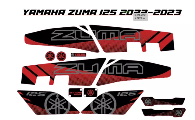 2 ZUMA REPLACEMENT Decals -Fits Yamaha Sticker Kit Fairing moped scooter  bws 125 $9.99 - PicClick