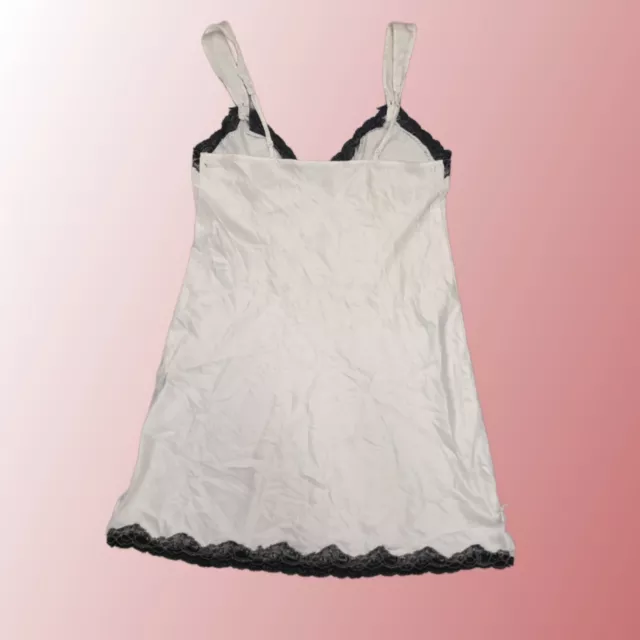 Abito slip babydoll etam raso medio pizzo finiture fiocco nero bianco Y2K 00 anni civettuola 3