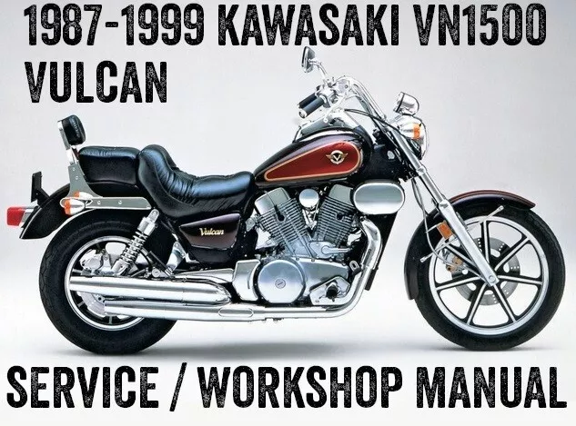 1987-1999 Kawasaki VN1500 Vulcan Workshop Service Repair Manual eBook PDF on CD