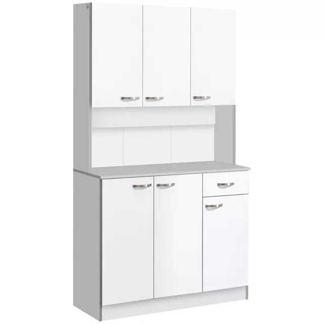 HOMCOM Freestanding Kitchen Cupboard, Storage Cabinet with Doors, Drawer