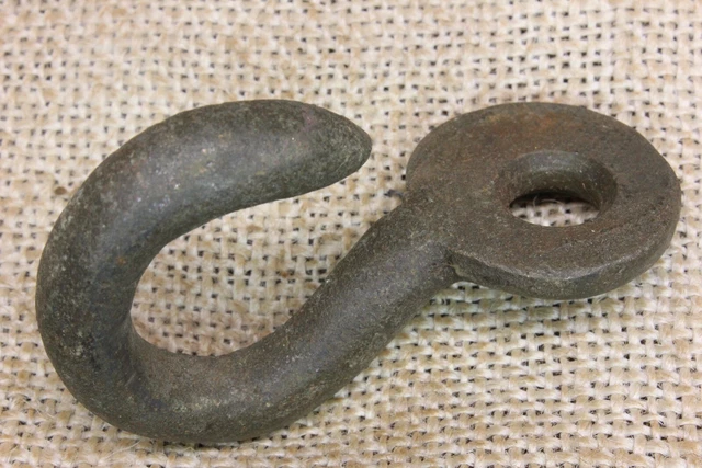 old Special Plant Hook Porch Lamp Ceiling wash line Pulley vintage gray on BRASS