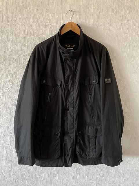 Mens BARBOUR LAND ROVER Linshiel Driver Waxed Jacket Coat Motorcycle Bike XL