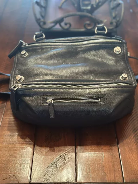 Black Givenchy Pandora Medium Goatskin Leather Handbag Bag Crossbody 2