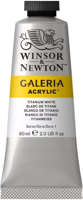 Winsor & Newton Galeria Acrylfarbe 60ml Tube Titanweiß hohe Pigmentierung NEU