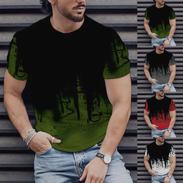 T-Shirt Hommes Haut Manche Courte Peau Adapté Sport 3D Imprimé Casual Classique