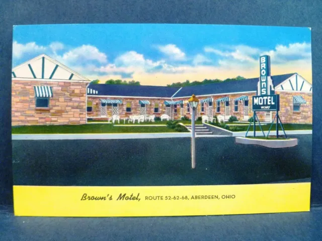 Postcard OH Aberdeen Brown's Motel