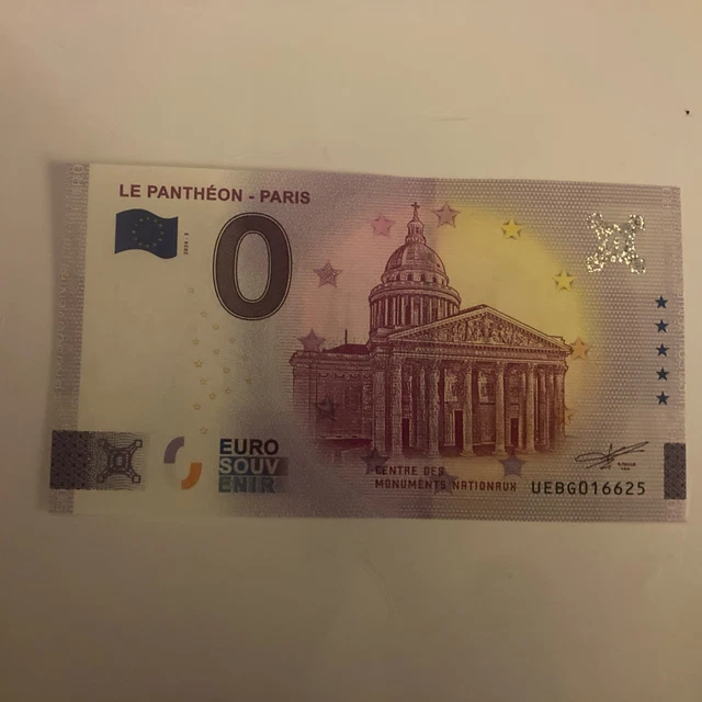 Billet Touristique 0 Euro France Paris Panthéon - Souvenir Note Billet De Banque