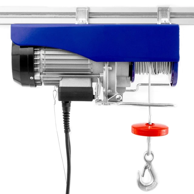 TEENO Elektrische takel 1450 W 20 m, overbelasting lift elektrische lier 220 V, enkele en dubbele ophanging 400 kg/800 kg, 6 m/min |12 m/min rood